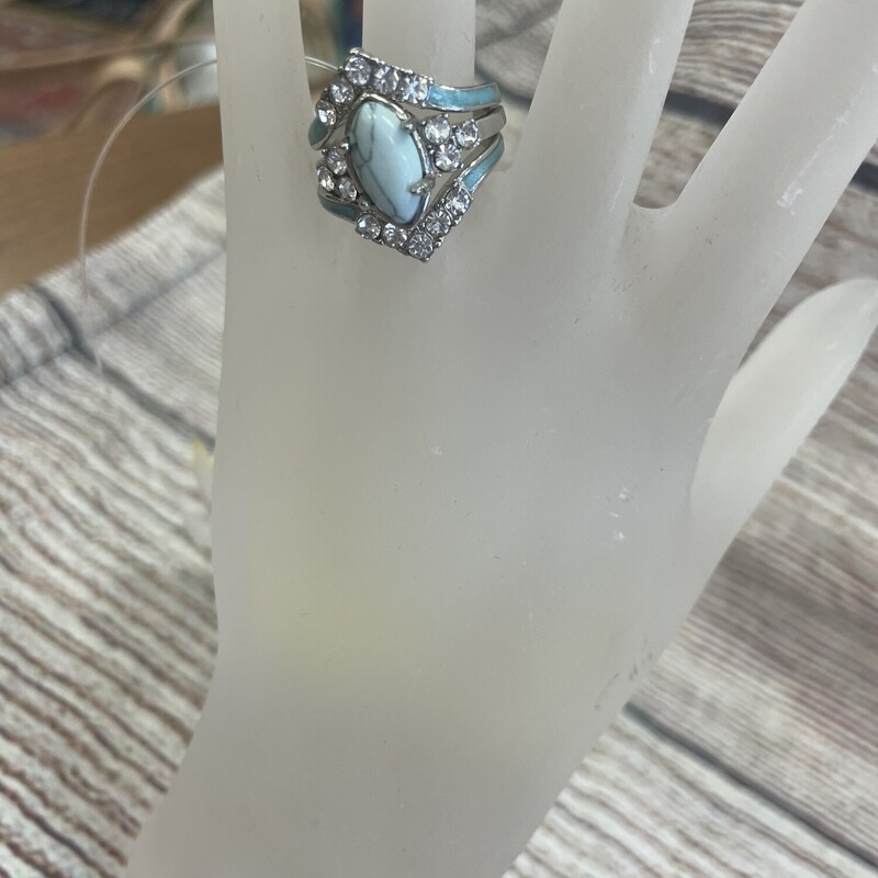 935 3 Pc Ring Set As Is, Silver, Size: 6.5